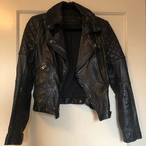 Zara black leather moto jacket